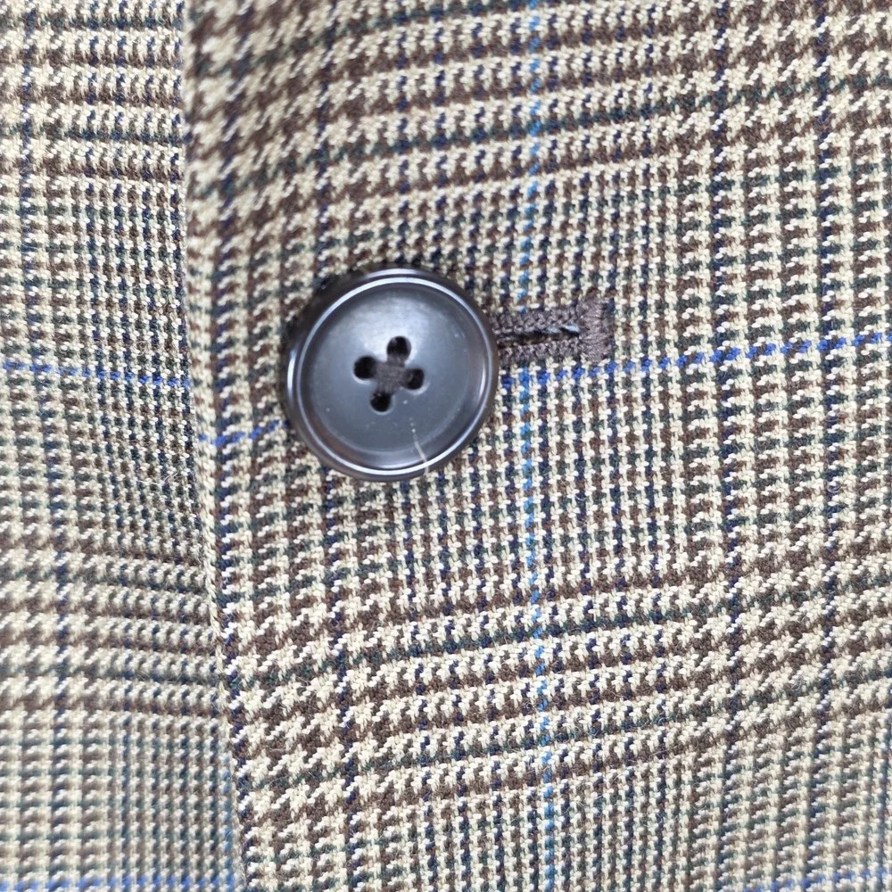 Brooks Brothers Madison 1818 Blazer Yorkshire Tweed Wool Men Sz 42L Glen Plaid
